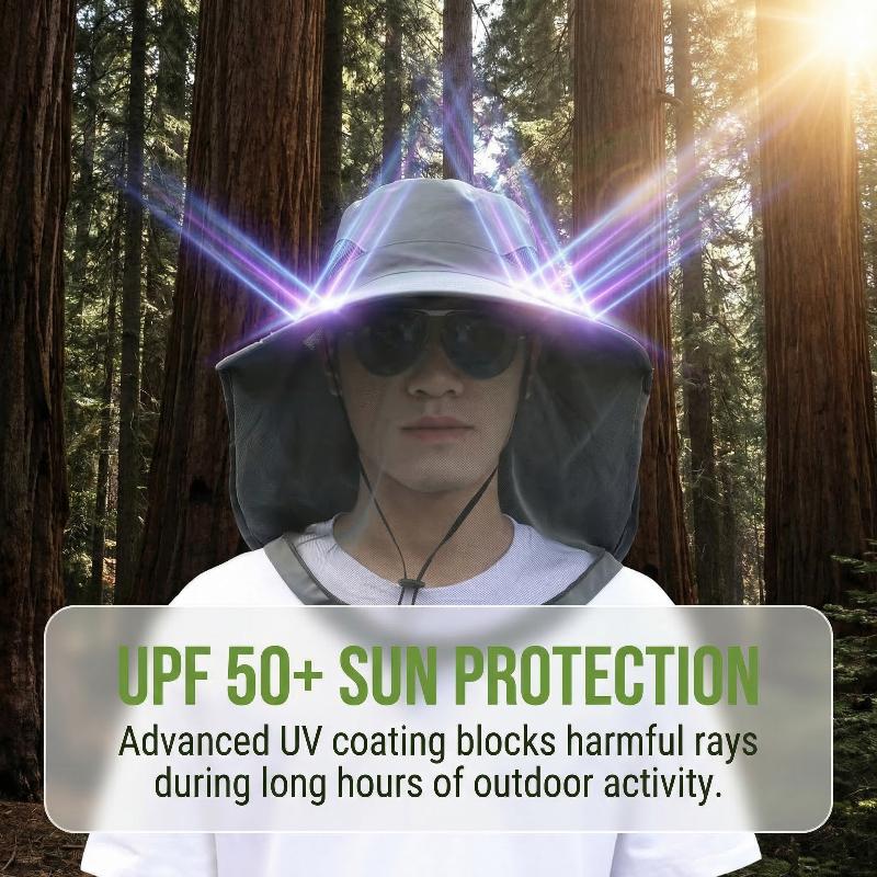 Outdoor Camping Bug Zapper - Invisible Net Mesh Mosquito Hat Foldable
