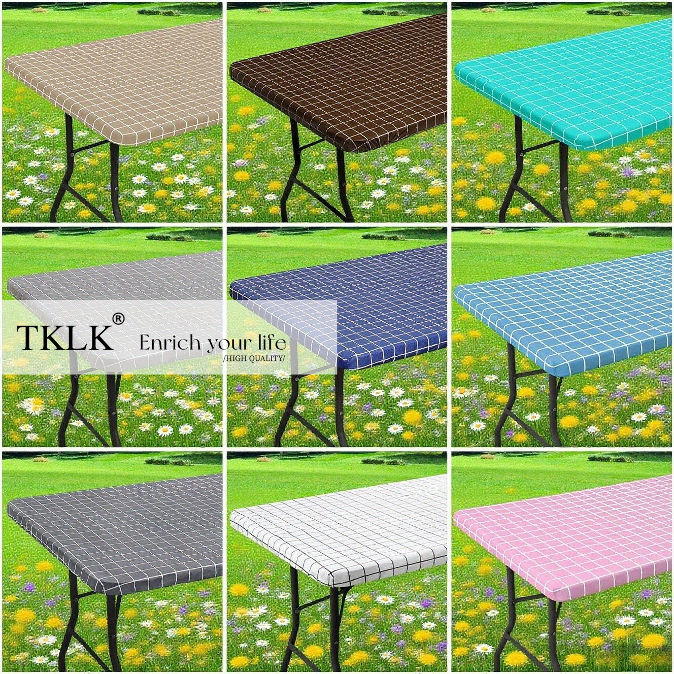 Camp Table Folding - Rectangle Table Cloth, Elastic Polyster Table