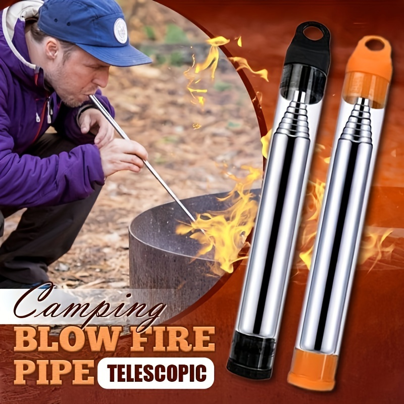 Travel Outdoor Camping Youtube - 1pc Stainless Steel Fire Blow Tube,