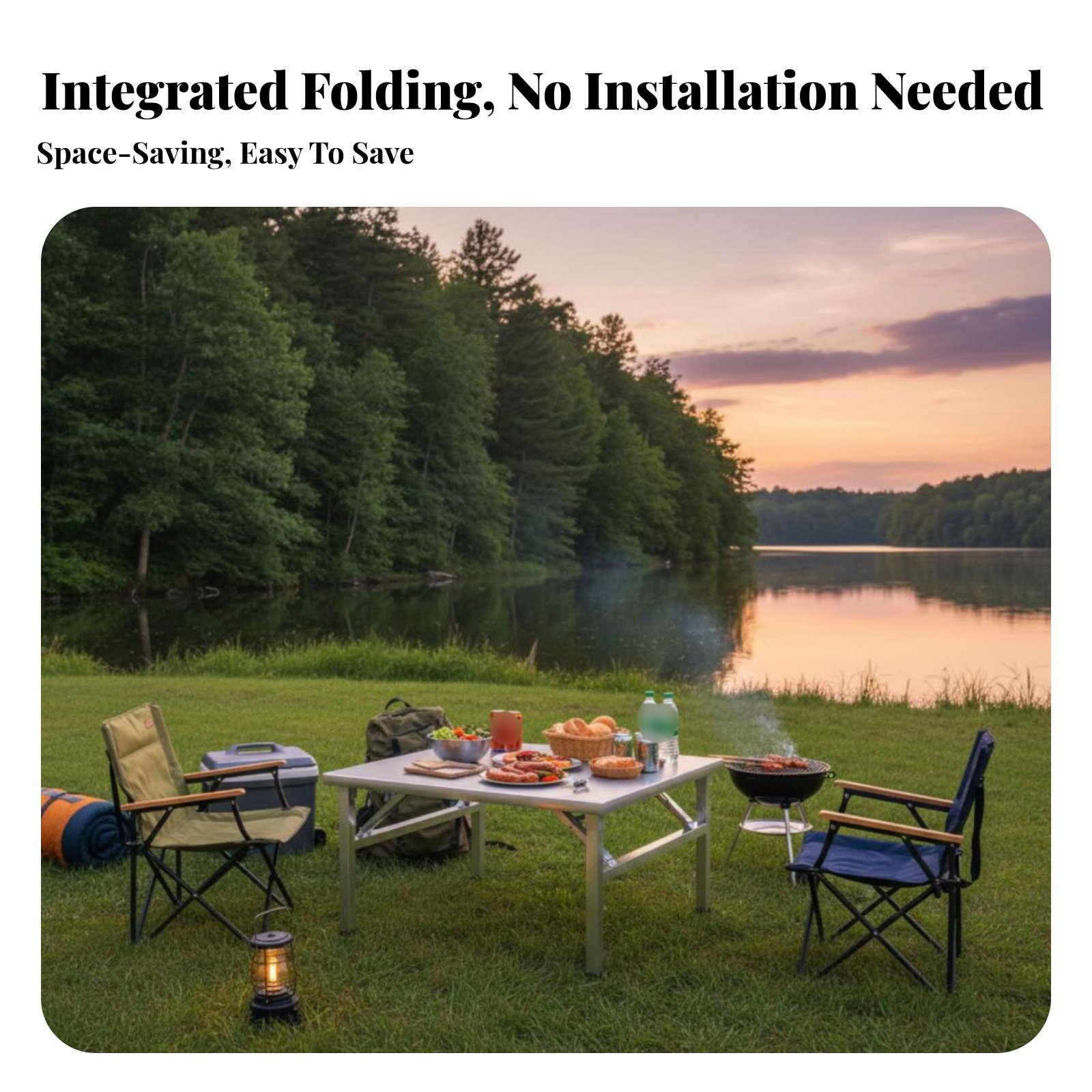 Camp Table Folding - Folding Grill Table Stainless Steel Top