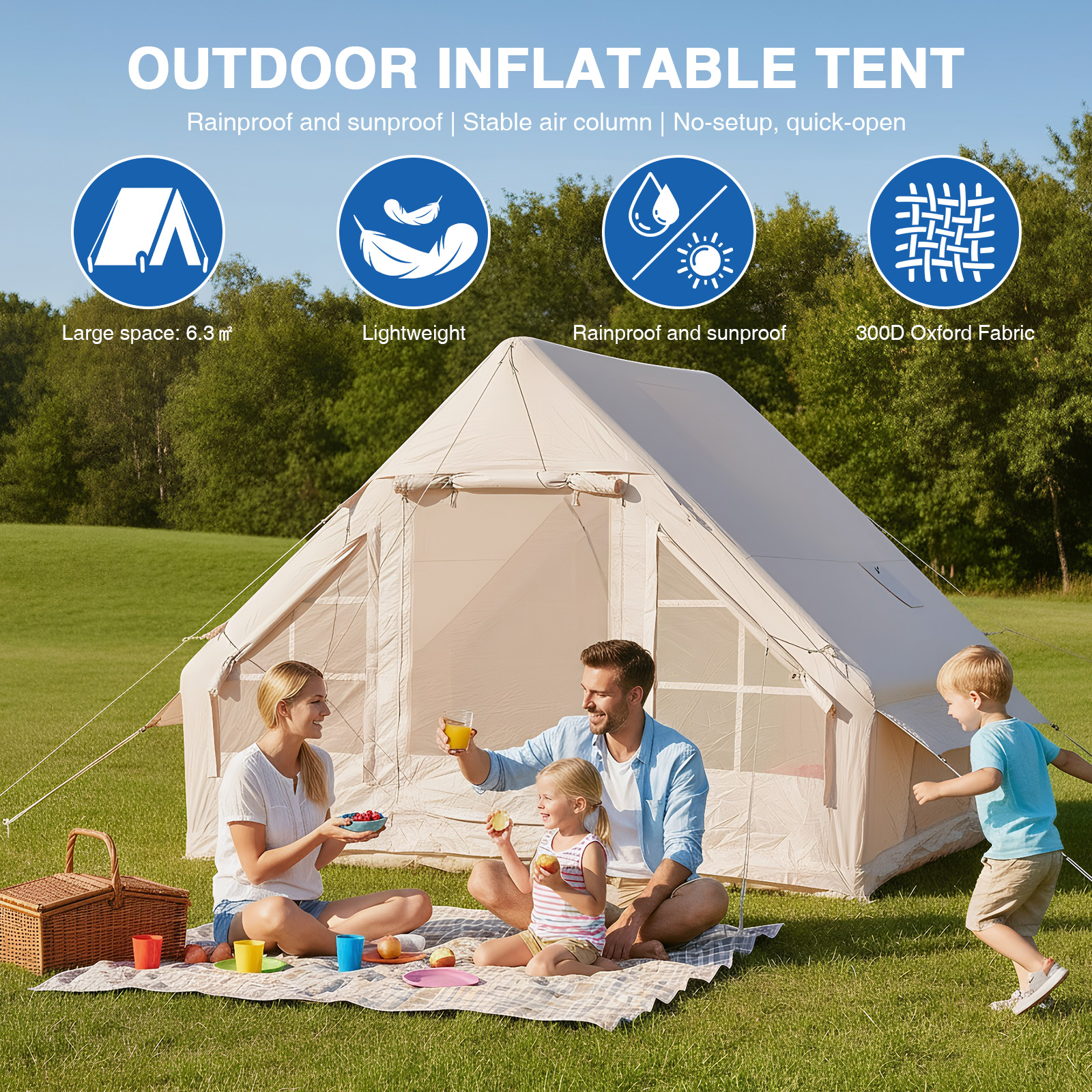 Inflatable Camping Tent Waterp - огляд і ціна Outdoor Camping Automatic Quick Opening Tent