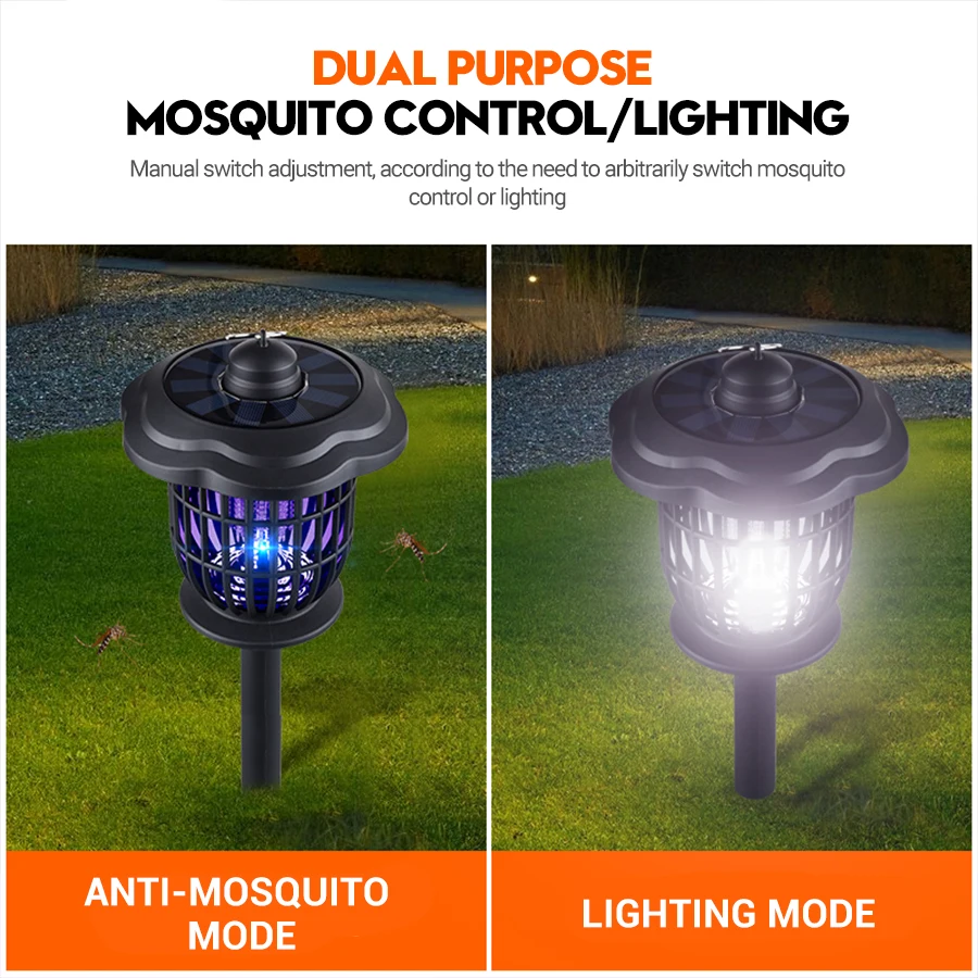 2-in-1 1200mAh LED Solar Light - огляд і ціна Outdoor Camping Bug Zapper