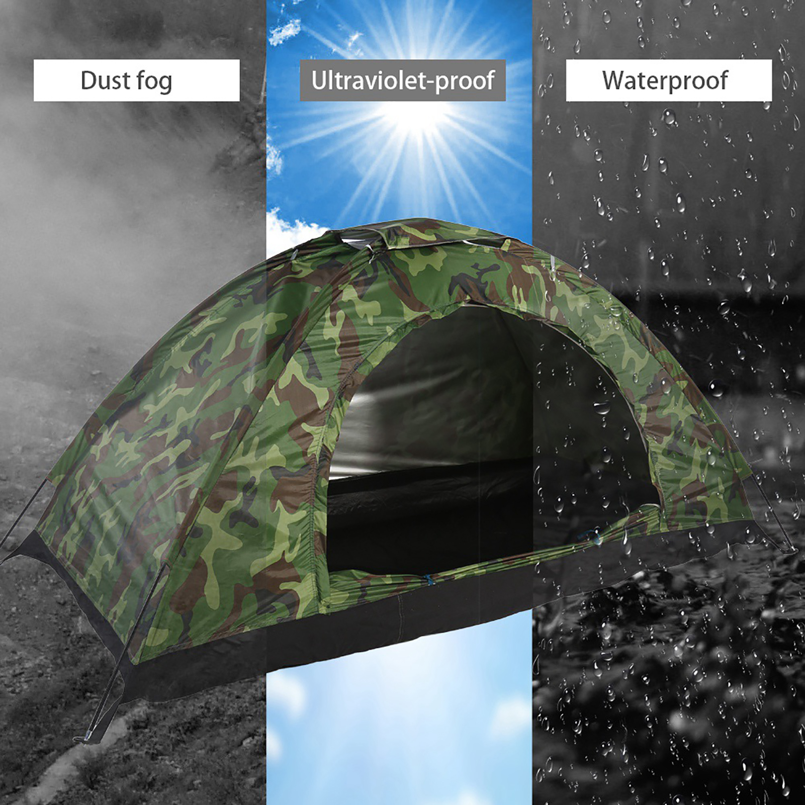 Camouflage Tent One Person Ten - огляд і ціна Outdoor Camping Automatic Quick Opening Tent