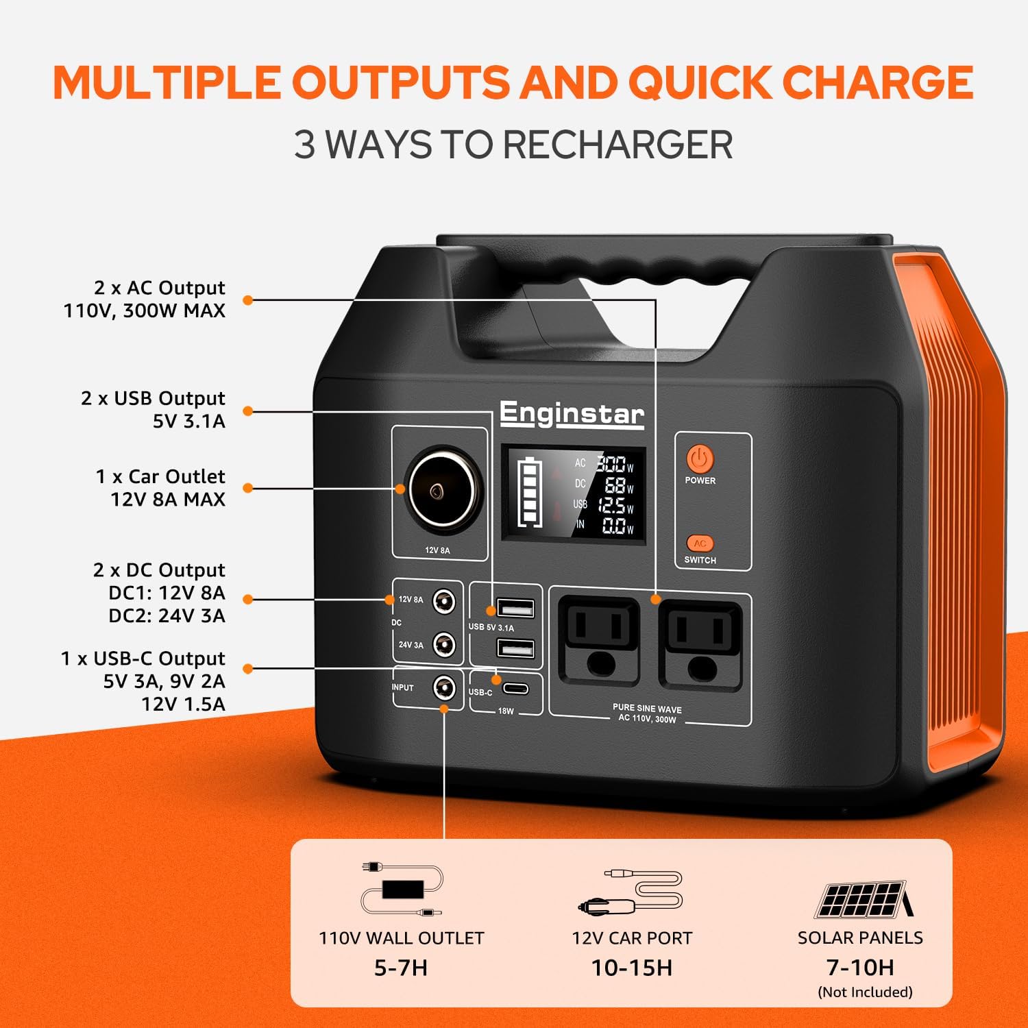 Portable Power Station 300W 29 - огляд і ціна Outdoor Camping Outlet