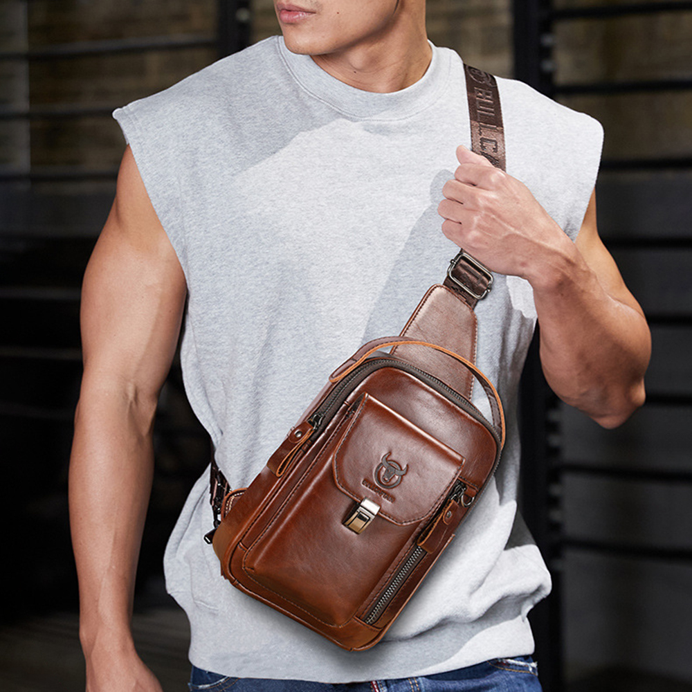 Genuine Leather Sling Bag for  - огляд і ціна Travel Outdoor Camping Youtube