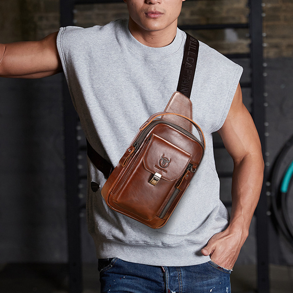 Genuine Leather Sling Bag for  - огляд і ціна Travel Outdoor Camping Youtube